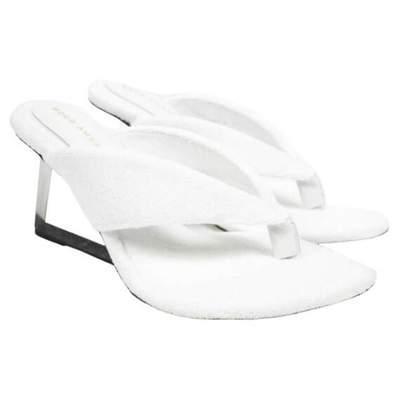 Good American Wedge White Terry Sandals - Picture 3 of 13